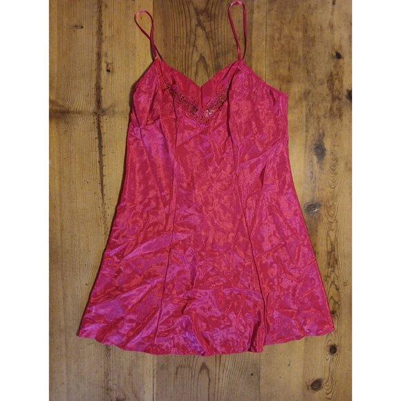 Adonna Other - Vtg Adonna Womens L Chemise Slip Dress Nightgown Pink Floral Lace Lingerie Y2K